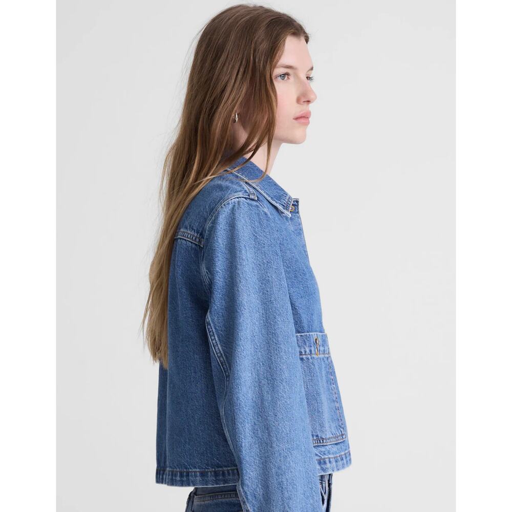 Madewell Denim Chore Jacket XS Blue NWT NZ018 Midvale Wash Rigid Coat Utility - Picture 4 of 6